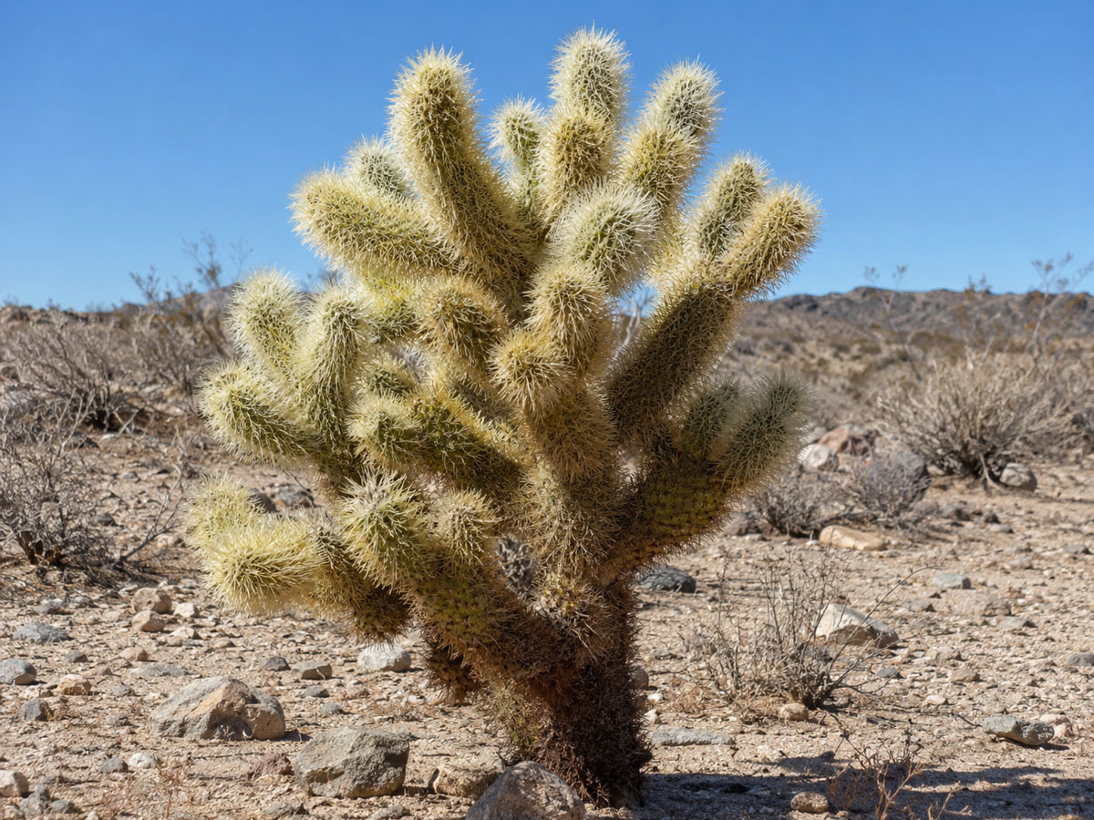 معرفی و نگهداری کاکتوس چولا تدی‌بیر (Cylindropuntia bigelovii)
